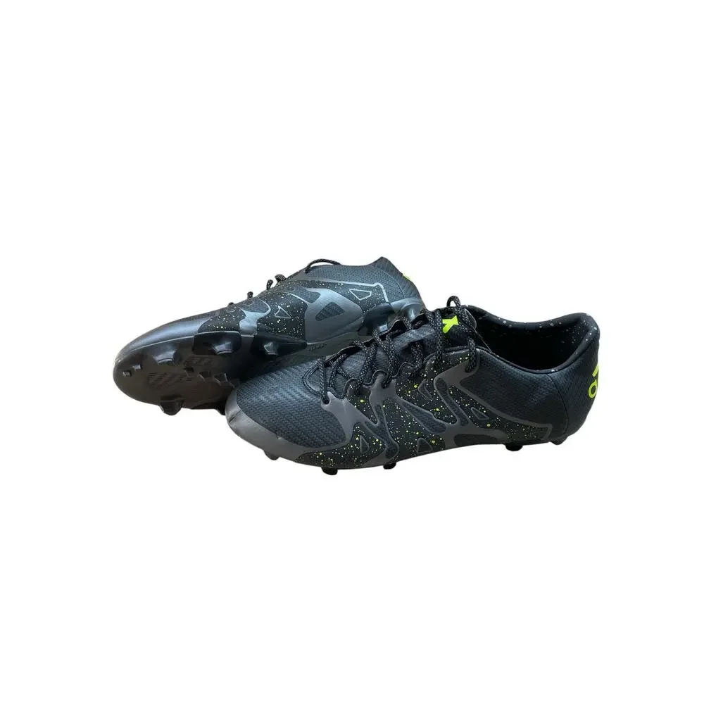 Adidas Soccer 15.3 Cleats Shoes Size 12 Black Neon FG Football Boots Sport